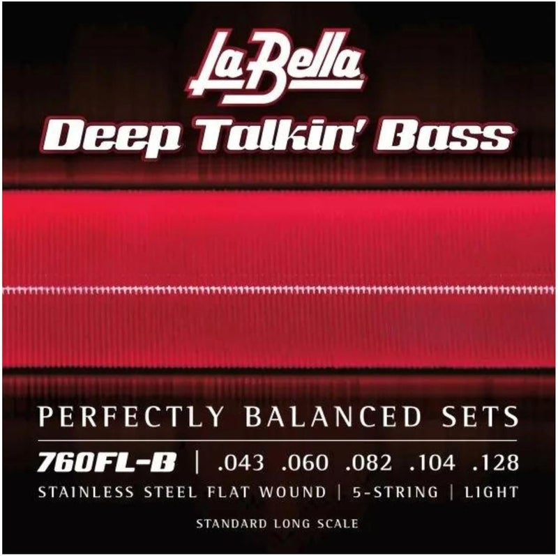 La Bella 760FL-B Deep Talkin' Stainless Steel Flat Wound Standard Long Scale Bass Guitar Strings 43-128 - Image 3